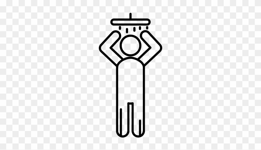 Man Showering Vector - Stick Man Taking Shower #1649597