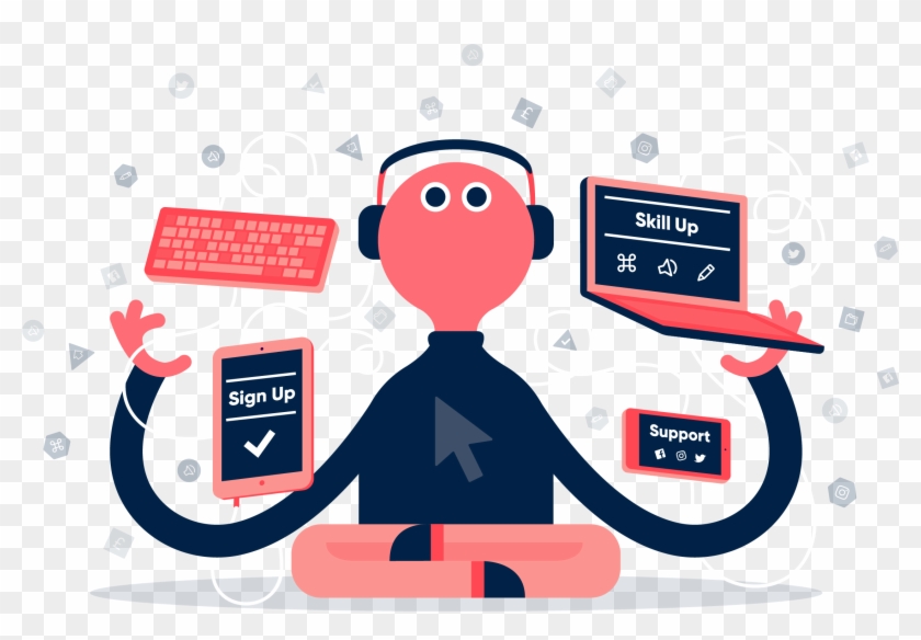 Sign Up & Skill Up Illustration - Developing Basic Digital Skills #1650789
