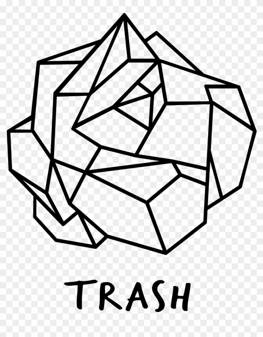 Originating From Crumpled Paper, This Bold And Geometric - Line Art #1651963