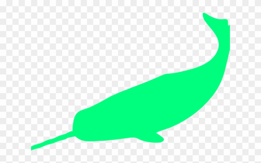 Narwhal Clipart Green - Black And White Narwhal Silhouette #1653220