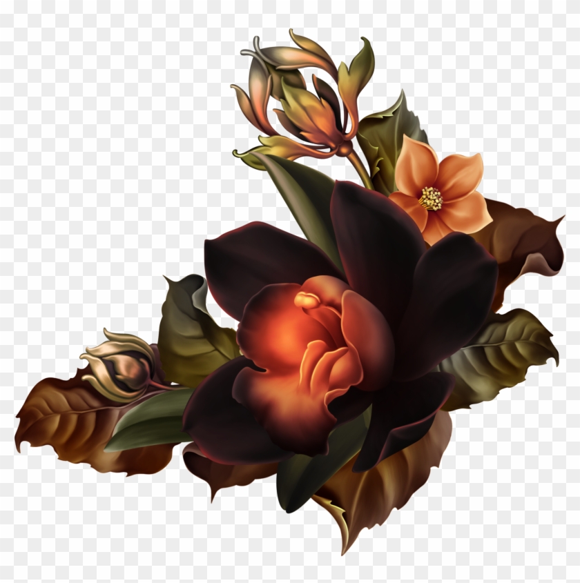 Macabre Orchids Borders And Frames, Macabre, Orchids, - Illustration #1654525