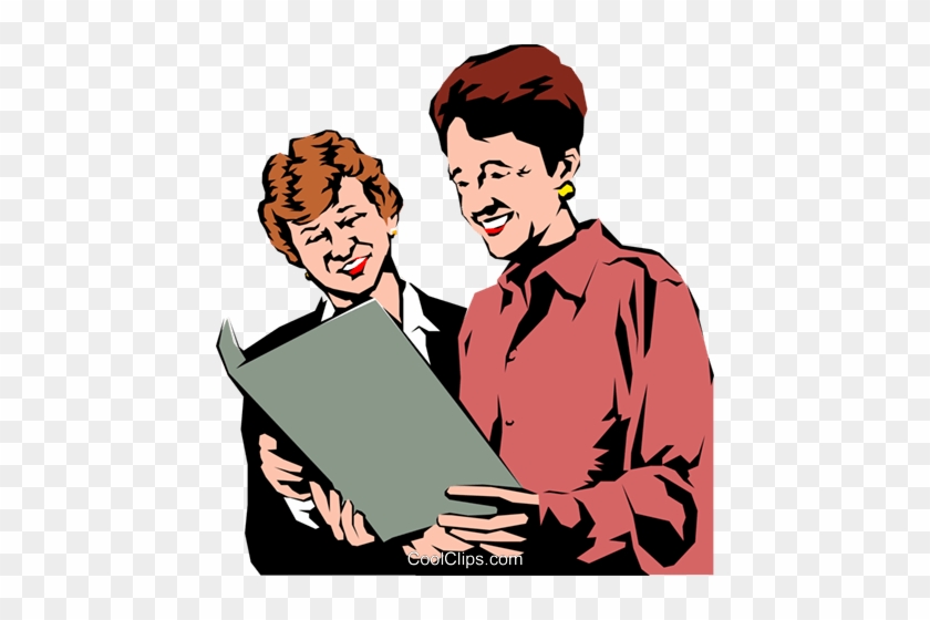 Women Looking At Something Royalty Free Vector Clip - Cartoon #1654545