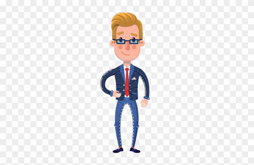 Businessman Cartoon Character In Flat Style - Cartoon #1655213