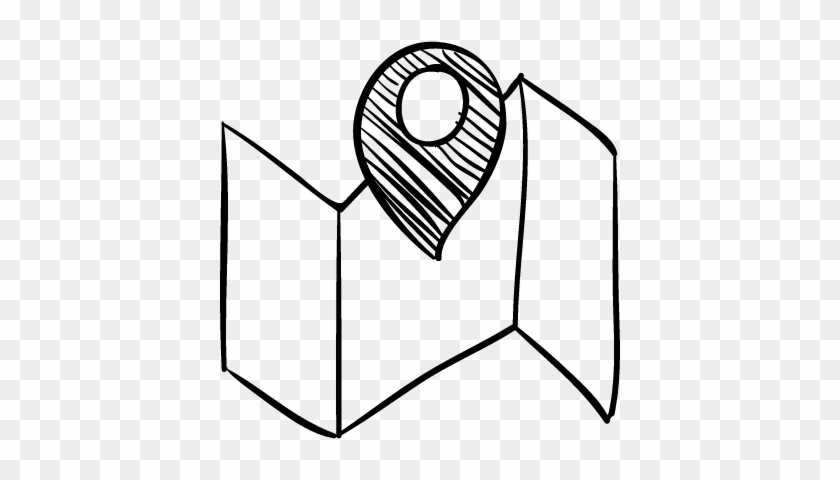 Map Sketch With A Placeholder Vector - Map Drawing Icon #256033