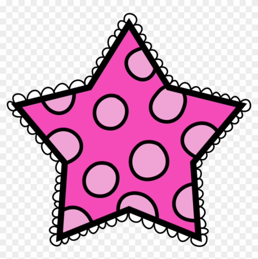 Polka Dot Star Clip Art - Polka Dot Star Clipart #1656128