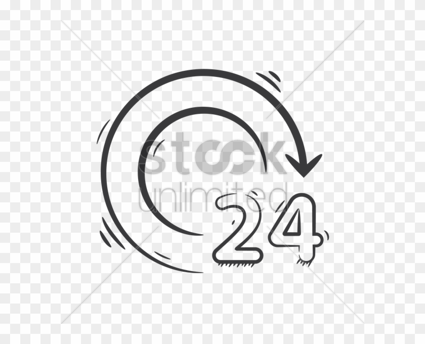 24 Hours Service Icon Vector Image - 24 Hours Service Icon Vector Image #1657357