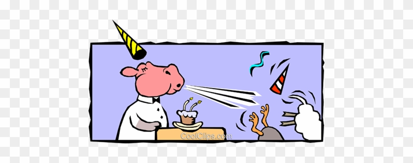 Blowing Out The Candles Royalty Free Vector Clip Art - Kerzen Auspusten #1659055