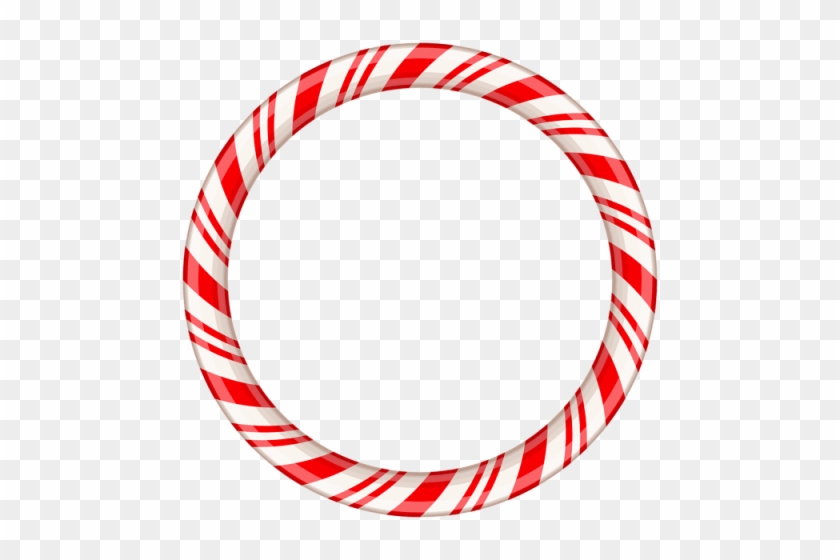 Cane Round Border Frame - Candy Cane Circle Frame Png #1659402