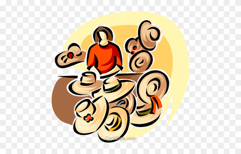 Woman Selling Summer Hats Royalty Free Vector Clip - Woman Selling Summer Hats Royalty Free Vector Clip #1660636