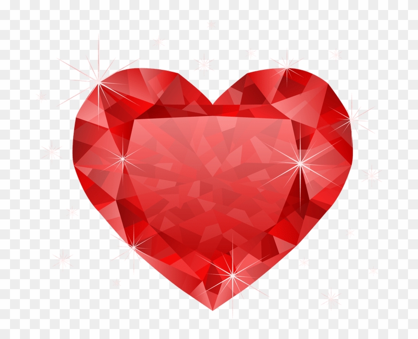 Ruby Clipart Diamond Outline - Red Crystal Heart Png #1662114