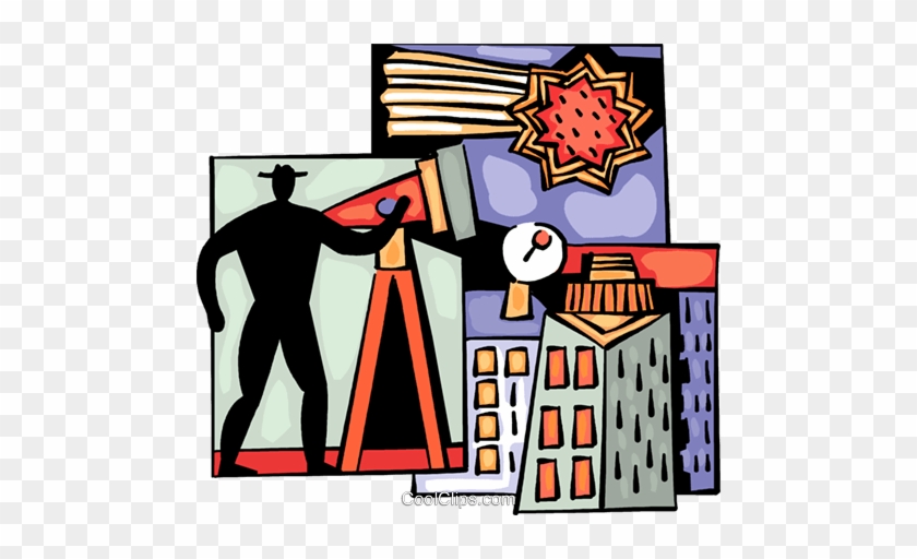Man Looking Through Telescope Royalty Free Vector Clip - Man Looking Through Telescope Royalty Free Vector Clip #1662349
