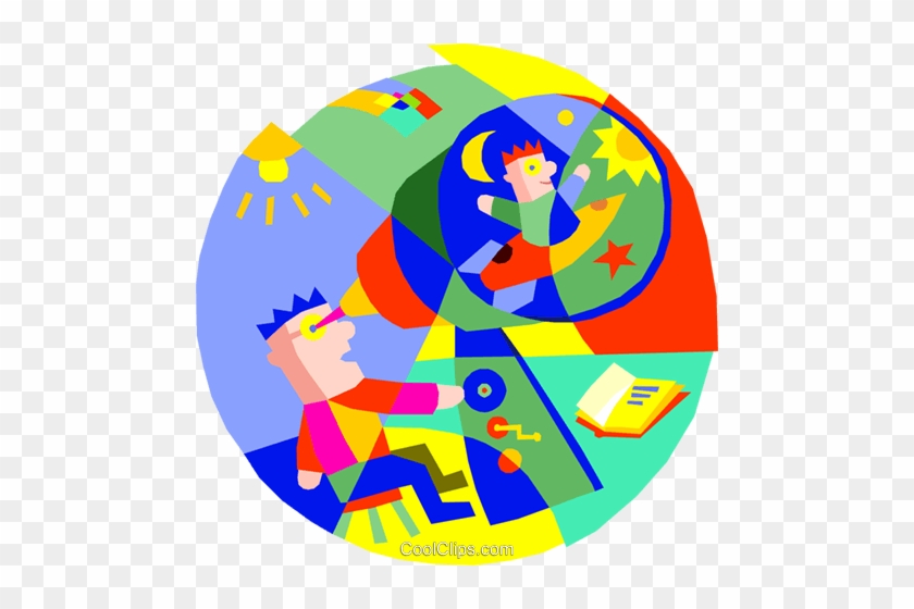 Man Looking Through Telescope Royalty Free Vector Clip - Man Looking Through Telescope Royalty Free Vector Clip #1662352