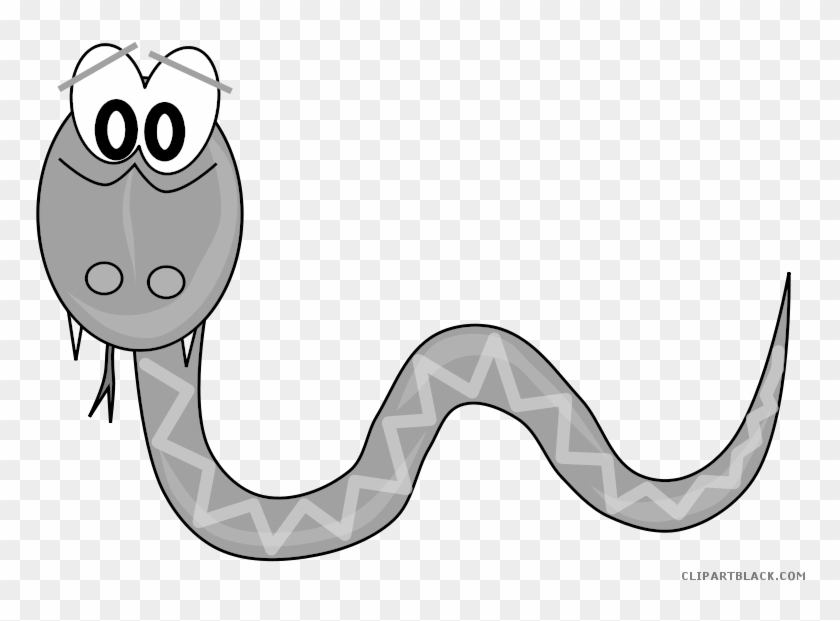 Grayscale Snake Animal Free Black White Clipart Images - Cartoon Green Snake Png #1663751
