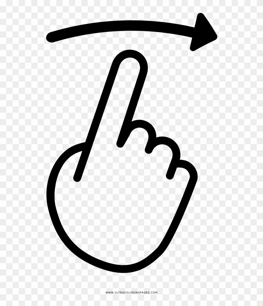One Finger Swipe Right Coloring Page - Line Art #1665276