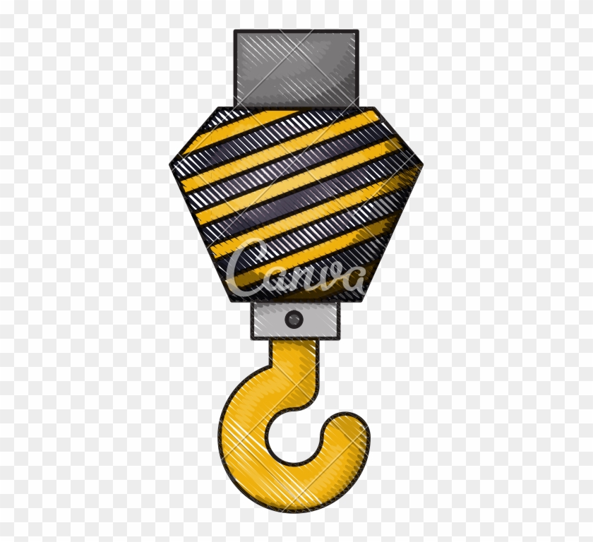 Crane Hook Flat Icon - Illustration #1667040
