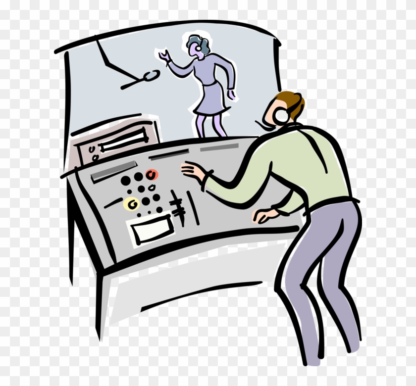 Vector Illustration Of Recording Studio Control Room - Vector Illustration Of Recording Studio Control Room #1667768