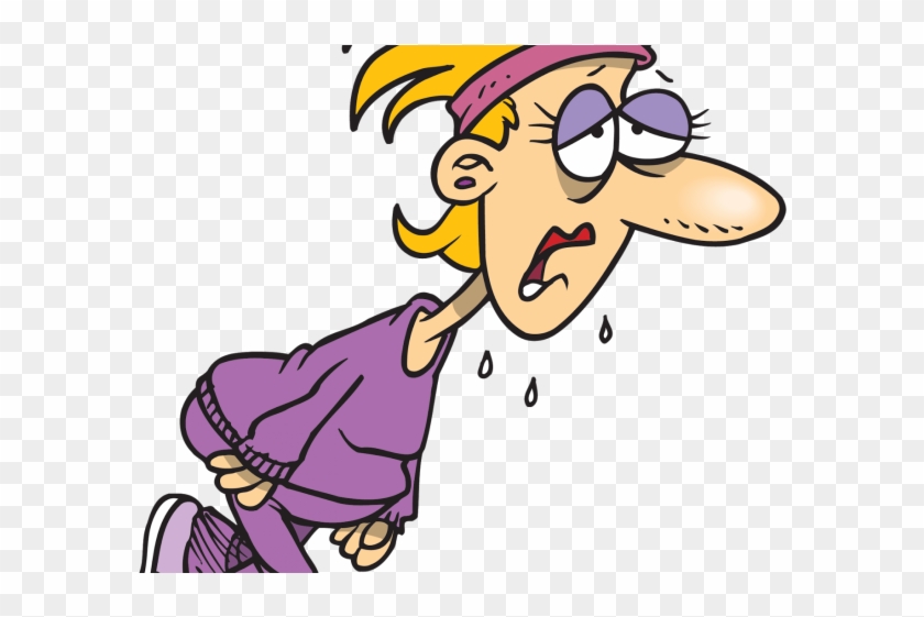 Tired Clipart Running Man - Fat Girl Running Cartoon #1668530