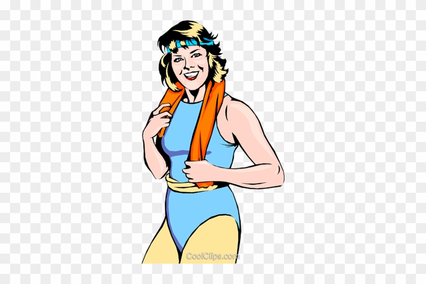 Woman After Workout Royalty Free Vector Clip Art Illustration - Cartoon #1668745