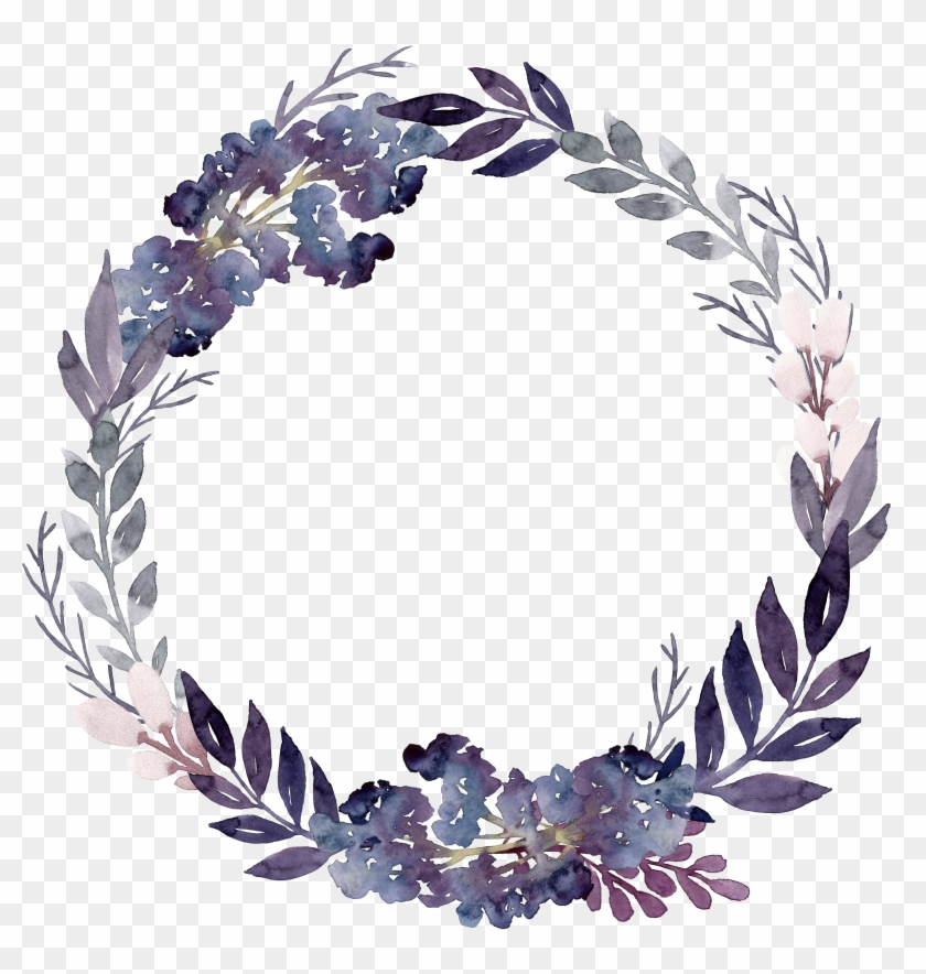 Flower Leaf Garland Purple Wreath Foliage Flowers Clipart - Венок Цветы Пнг #1672432