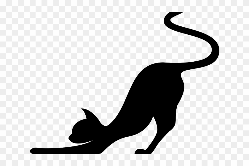 Black Cat Clipart Cat Stretch - Printable Cat Silhouette #1672504