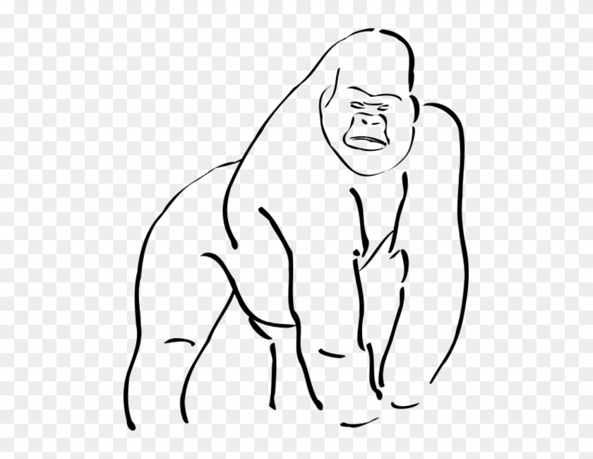 Gorilla Clipart Clipart - Gorilla Black And White Cartoon #1672523