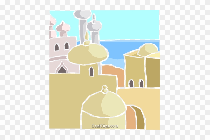 North African Buildings With Sea Royalty Free Vector - Cartoon #1672561