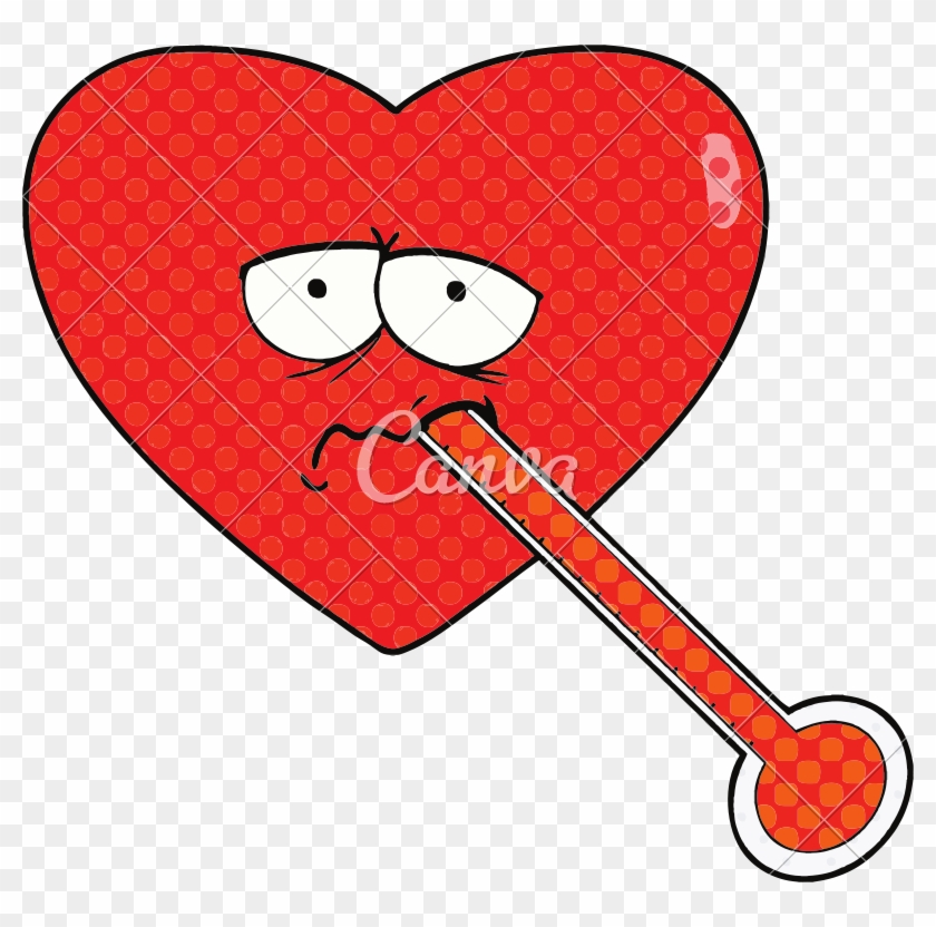 Cartoon Love Sick Heart Character Vector Illustration - Cartoon Love Sick Heart Character Vector Illustration #1674263