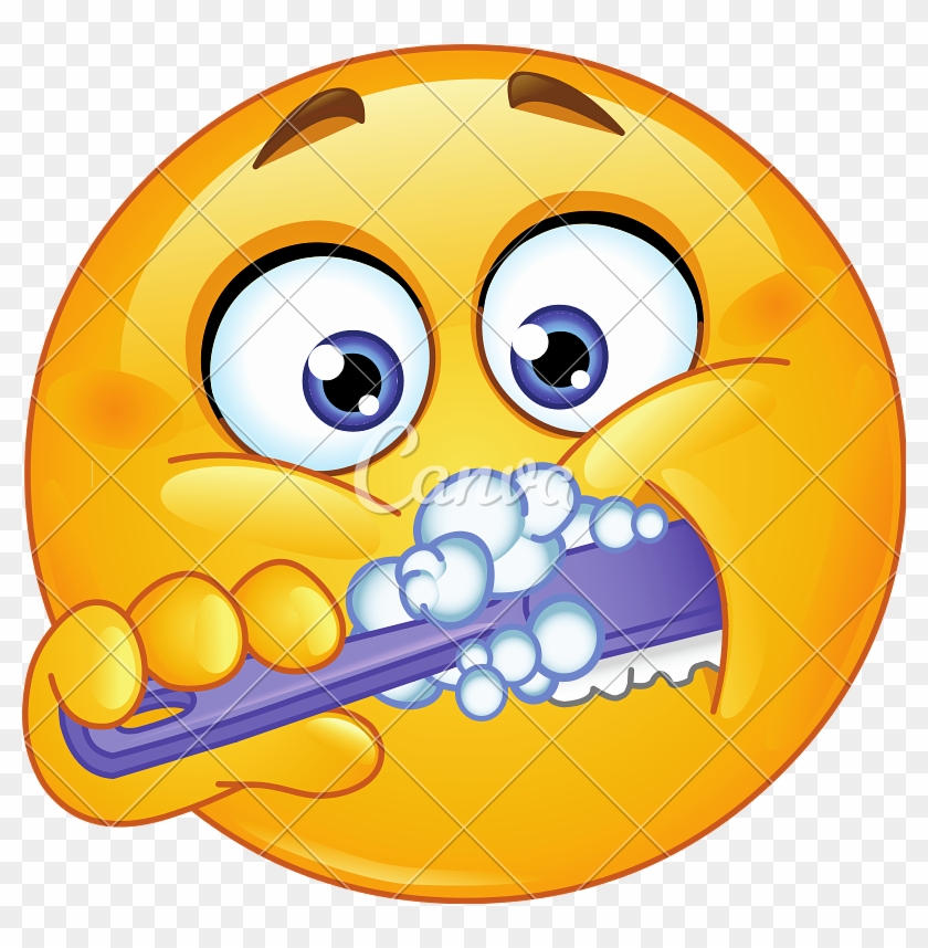 Emoticon Brushing Teeth - Brush Your Teeth Emoji #1674475