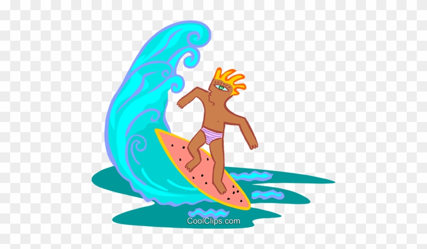 Surfer Man Royalty Free Vector Clip Art Illustration - Surfer Man Royalty Free Vector Clip Art Illustration #1674548