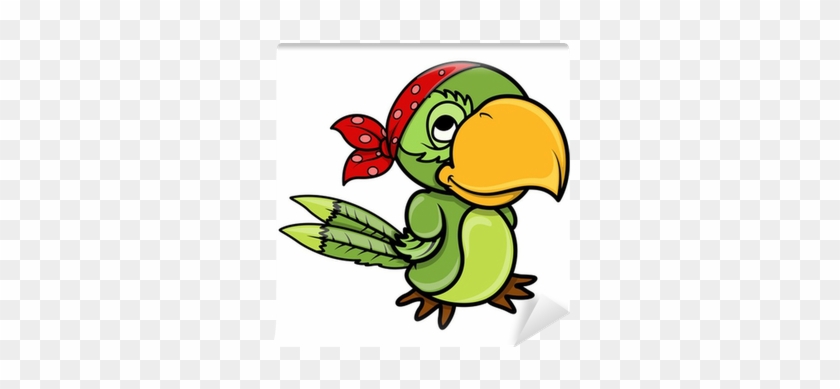 Vector Cartoon Illustration Wall Mural • Pixers® • - Draw Birds Pirate Parrot #1675580