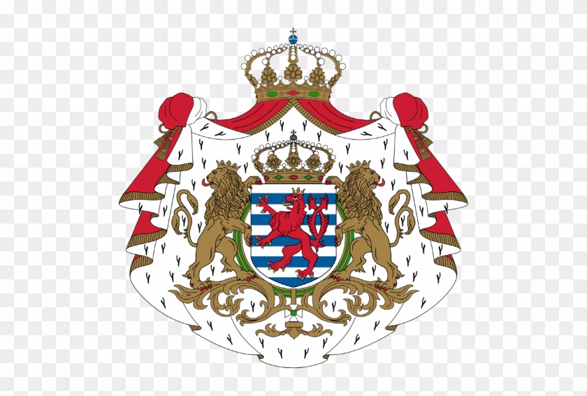 Coat Of Arms Of Luxembourg - Luxembourg Flag With Coat Of Arms #1676431