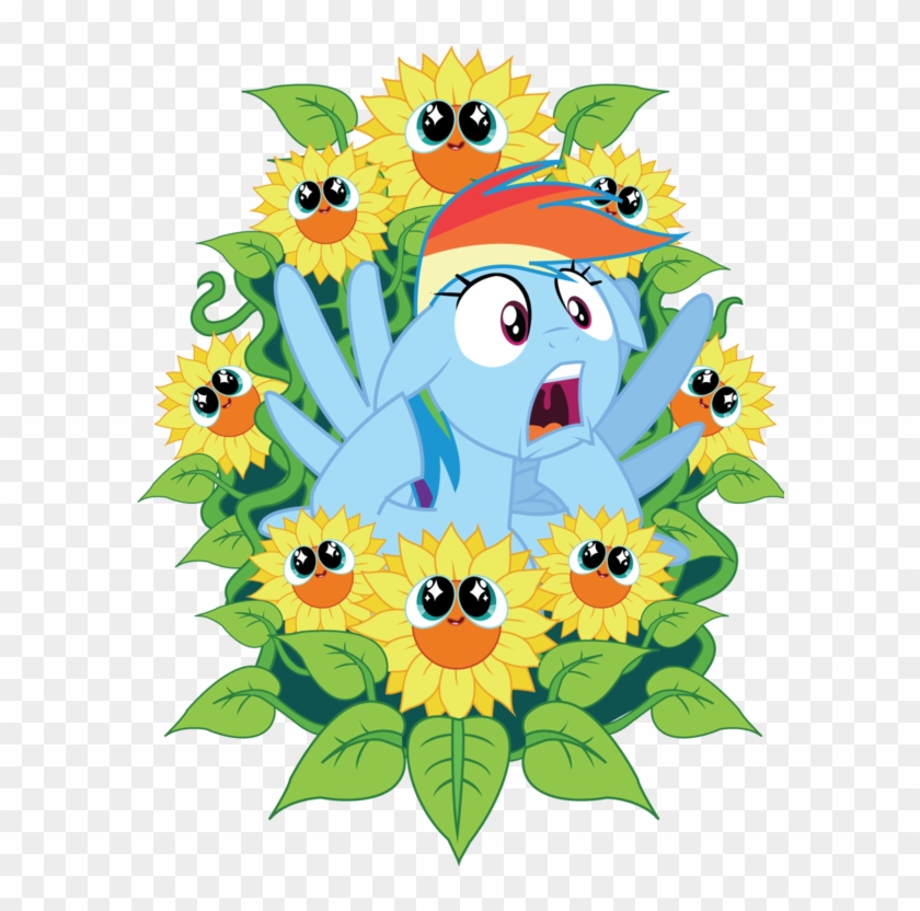 Clip Art Royalty Free Stock Artist Xkappax Beautiful - Sunflower Scares Rainbow Dash #1678014