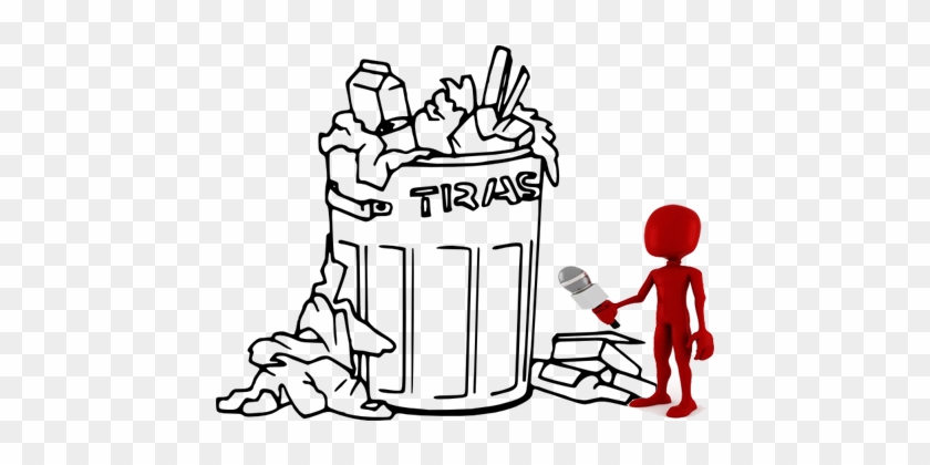 That Is, If Each Wasted Animal Managed To Trash Himself - Trash Can Clipart Black And White #1678630