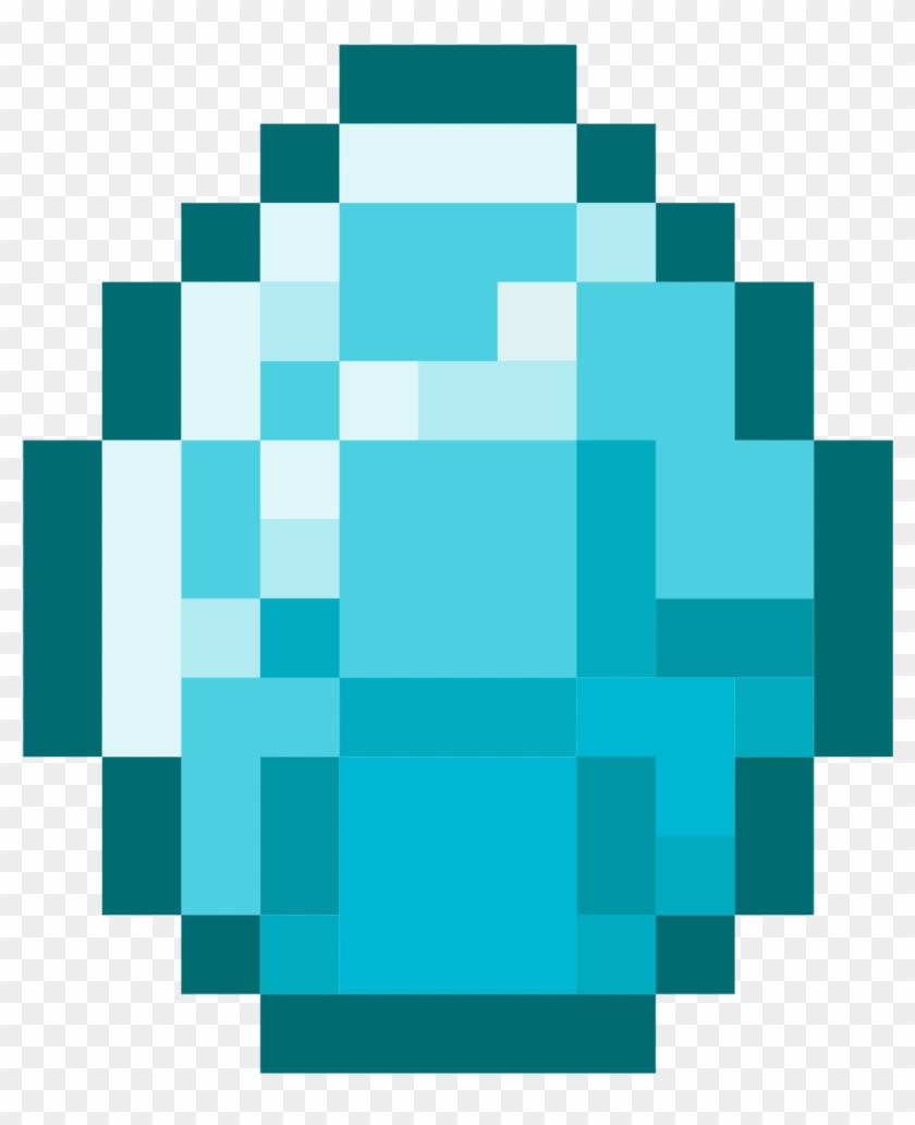 Minecraft Transparent Diamond Sword Transparent Background - Pixel Art Minecraft Diamond #1678969