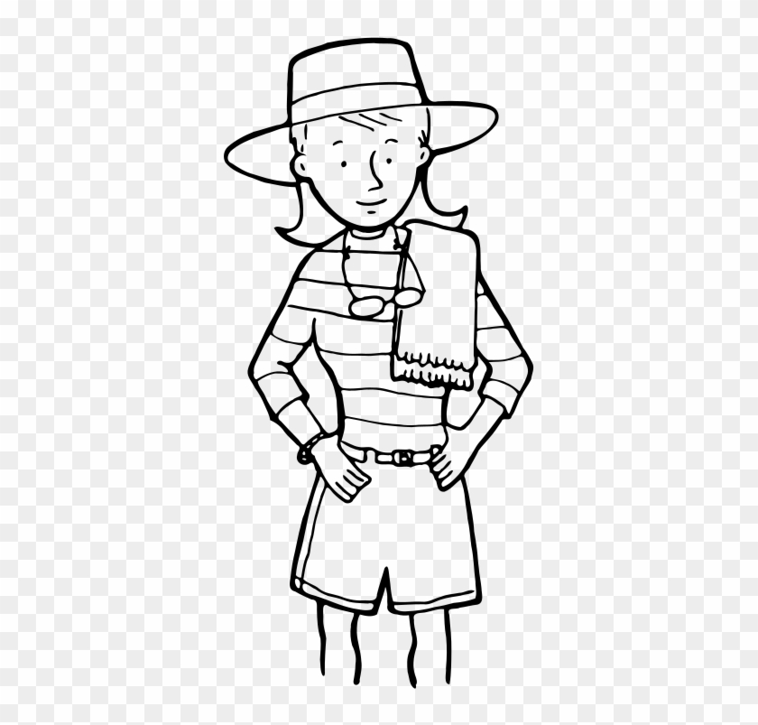 Medium Image - Girl With Towel Clipart Black And White #1679557