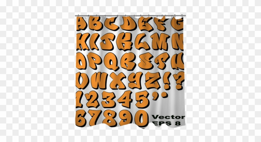 Graffiti Letters And Numbers Shower Curtain • Pixers® - Grafetie Letters And Numbers #1679633