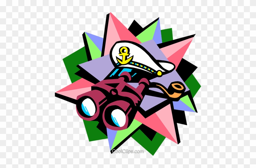 Captain's Hat And Binoculars Royalty Free Vector Clip - Captain's Hat And Binoculars Royalty Free Vector Clip #1680155