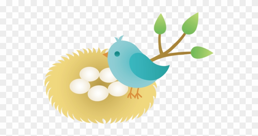Bird Watching Over Her Eggs In The Nest - Bird In Nest Clip Art #1681746