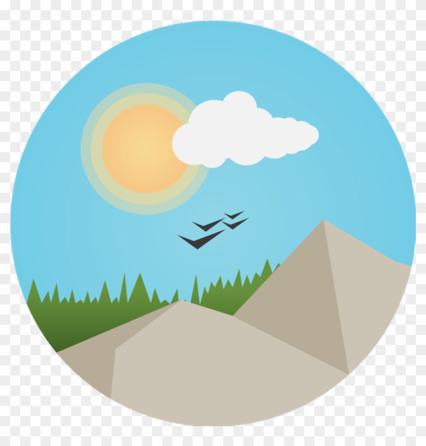 Hill Clipart Sunrise - Circle #1681972