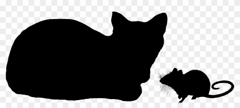 2242 Cat Mouse Silhouettes Free Vintage Clip Art - Mouse #1682065