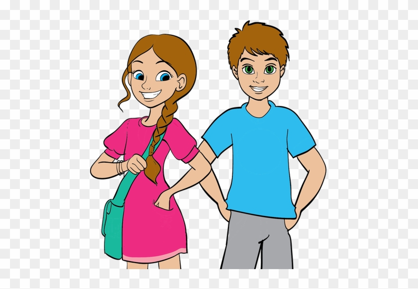 Boy And Girl Cartoon - Boy And Girl Cartoon #257296