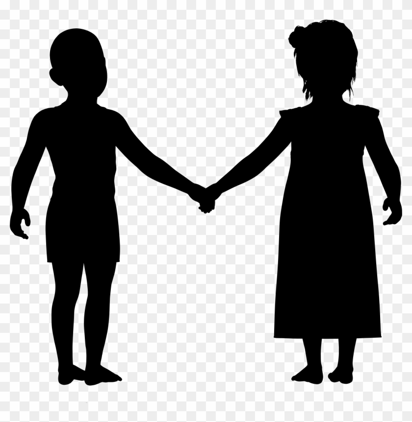 Boy And Girl Holding Hands Silhouette - Boy And Girl Holding Hands Silhouette #257312