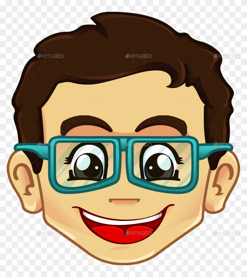 Acc/cool Geeky Glasses - Shock Face Boy Clipart #257638