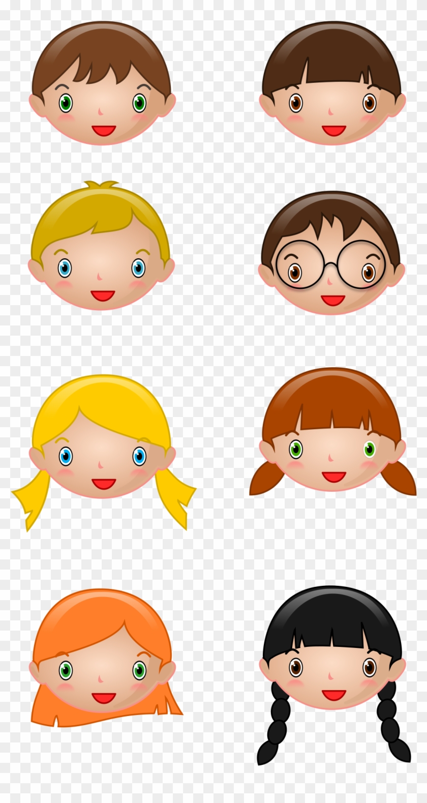 Faces - Boy And Girl Face Clipart #257896