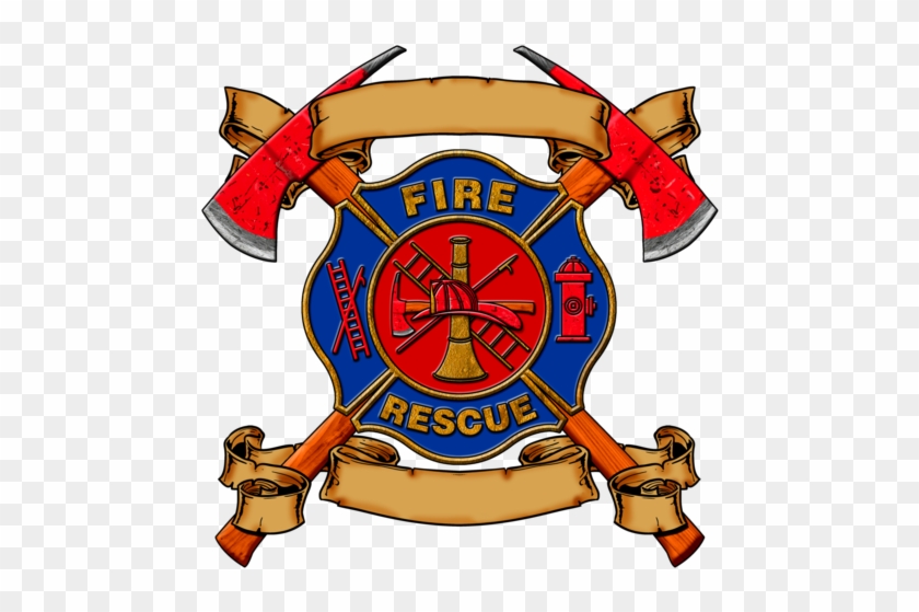 Fire Fighter Fabric, Custom Print Fabric, Fire Badge - Maltese Cross With Axes #258535