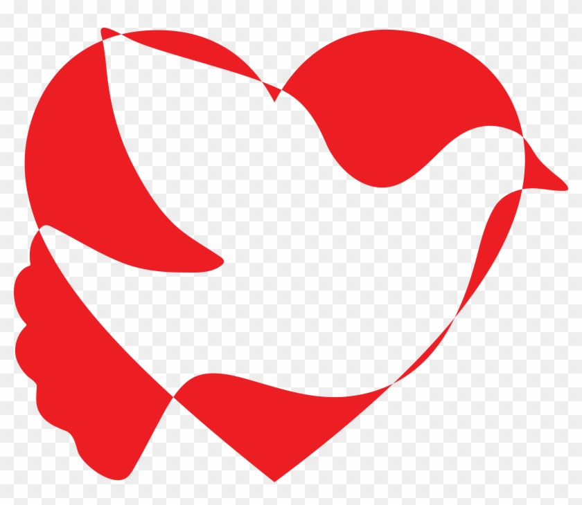Free Clipart Of A Silhouetted Dove Of Peace And Heart - Portable Network Graphics #258684