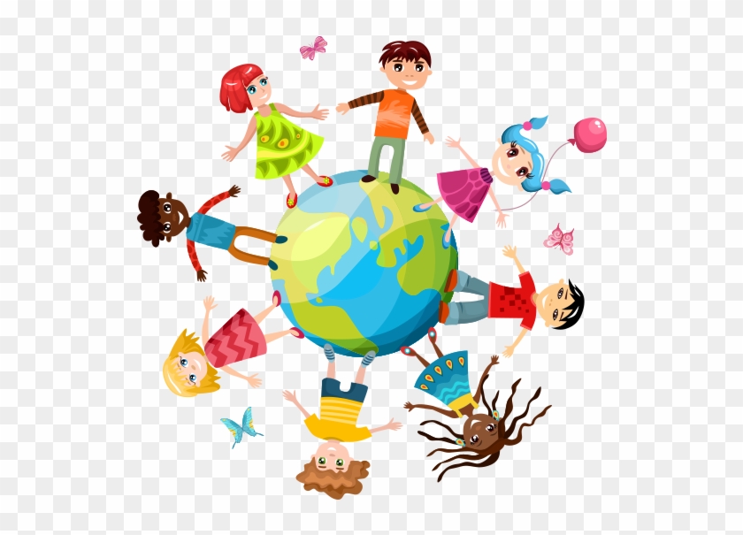 Clipart Dünya Üzerinde Neşeli Çocuklar - Dünya Çocukları Logo #258801