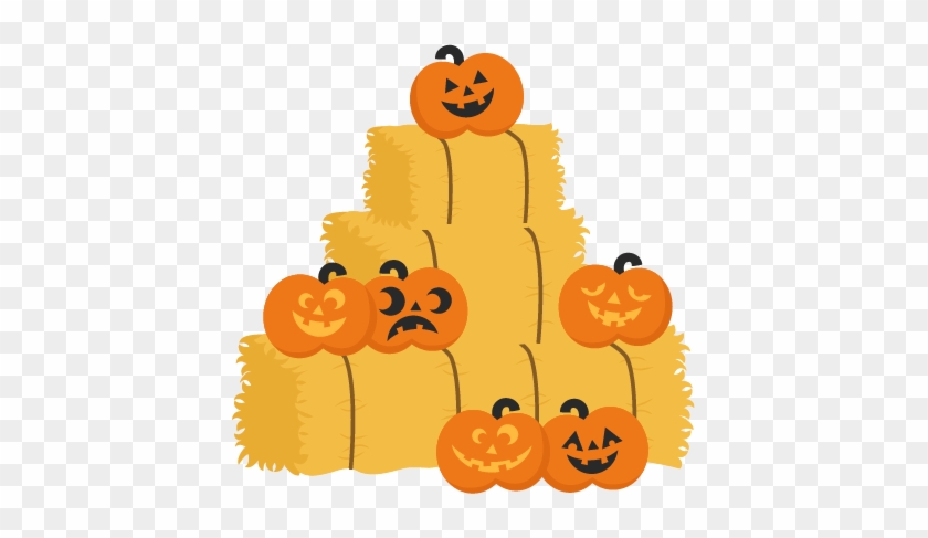 Jack O Lanterns On Hay Bales Svg Cutting Files Pumpkin - Hayride Clipart #259037