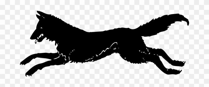 Wolf, Wild, Running, Leaping, Animal - Black Dog Running Clipart #1684249