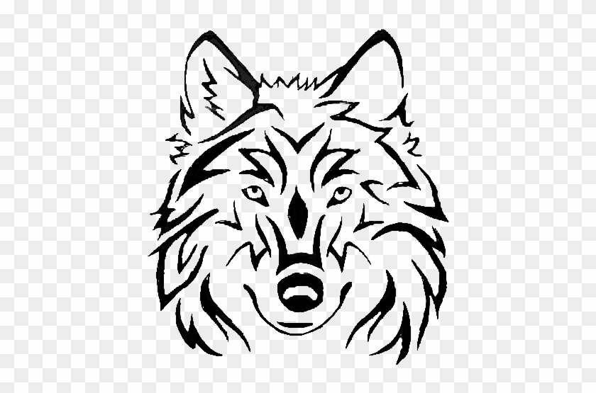 Gray Art Clip Trace - Black And White Clipart Tribal Wolf #1684252